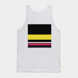 A gorgeous compound of Anti-Flash White, Dark, Smoky Black, Dingy Dungeon and Piss Yellow stripes. Tank Top